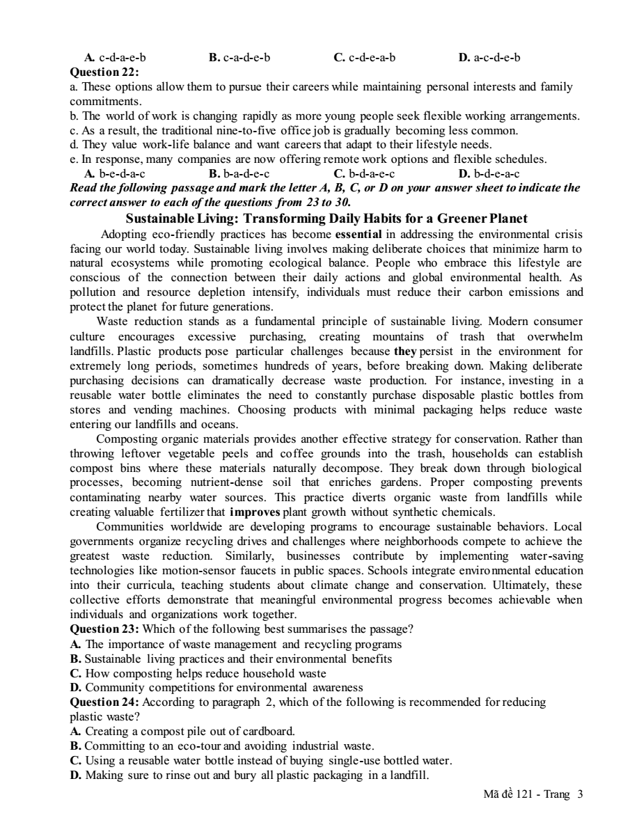 Đề thi Học kì 1 Tiếng Anh 12 năm 2025-2026 trường THPT Bình Chiểu (Tp. HCM)
