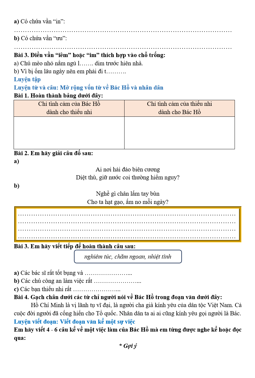 Bài tập hàng ngày Tiếng Việt lớp 2 Bài 24: Chiếc rễ đa tròn | Kết nối tri thức