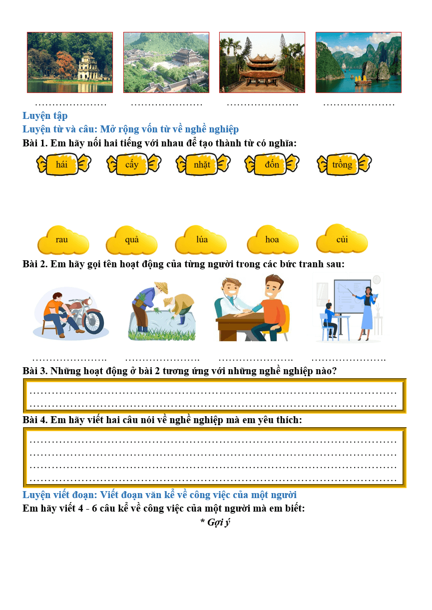 Bài tập hàng ngày Tiếng Việt lớp 2 Bài 30: Cánh đồng quê em | Kết nối tri thức