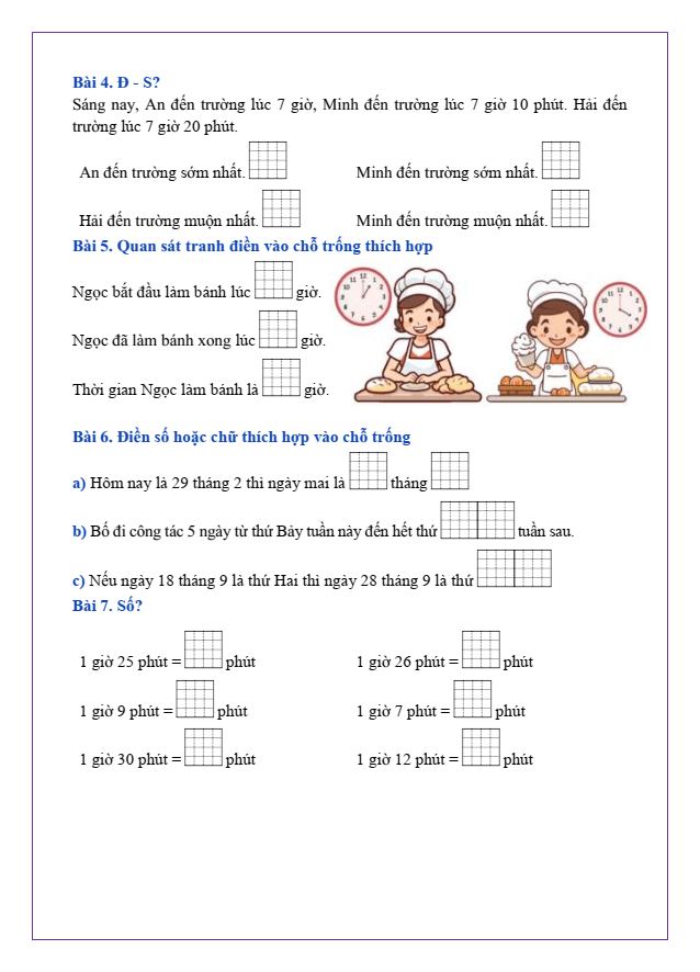 Bài tập hàng ngày Toán lớp 2 Bài 32: Luyện tập chung | Kết nối tri thức