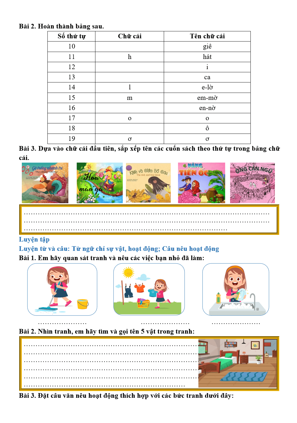 Bài tập hàng ngày Tiếng Việt lớp 2 Bài 4: Làm việc thật là vui | Kết nối tri thức