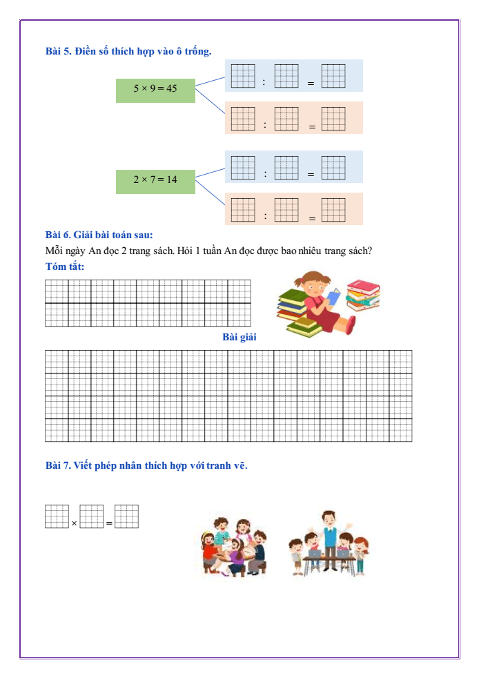 Bài tập hàng ngày Toán lớp 2 Bài 45: Luyện tập chung | Kết nối tri thức