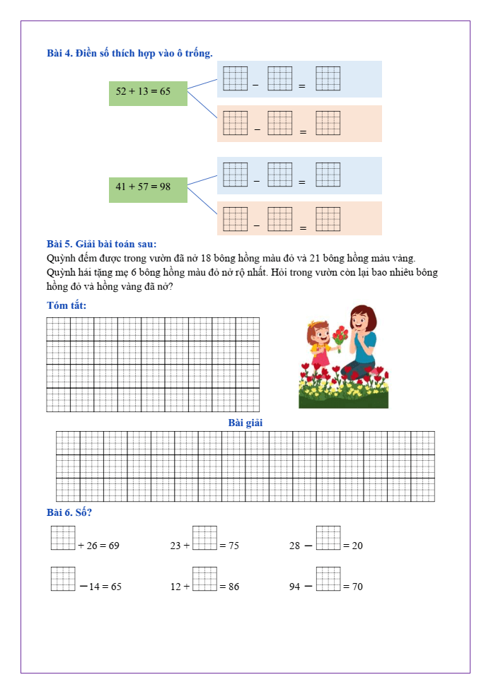 Bài tập hàng ngày Toán lớp 2 Bài 6: Luyện tập chung | Kết nối tri thức