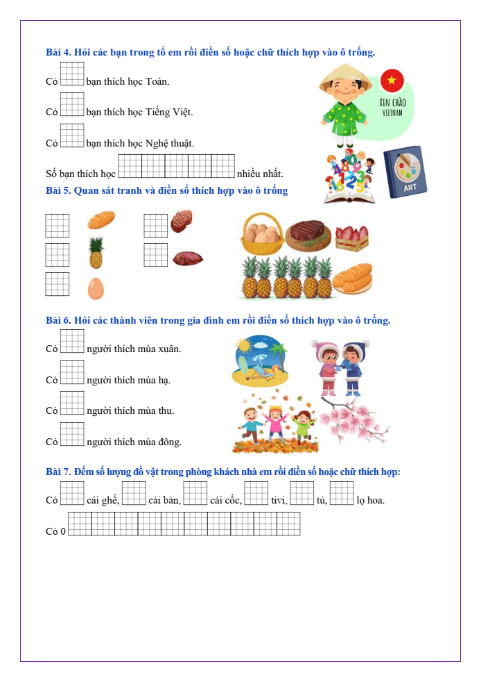 Bài tập hàng ngày Toán lớp 2 Bài 67: Thực hành và trải nghiệm thu thập, phân loại, kiểm đếm số liệu | Kết nối tri thức