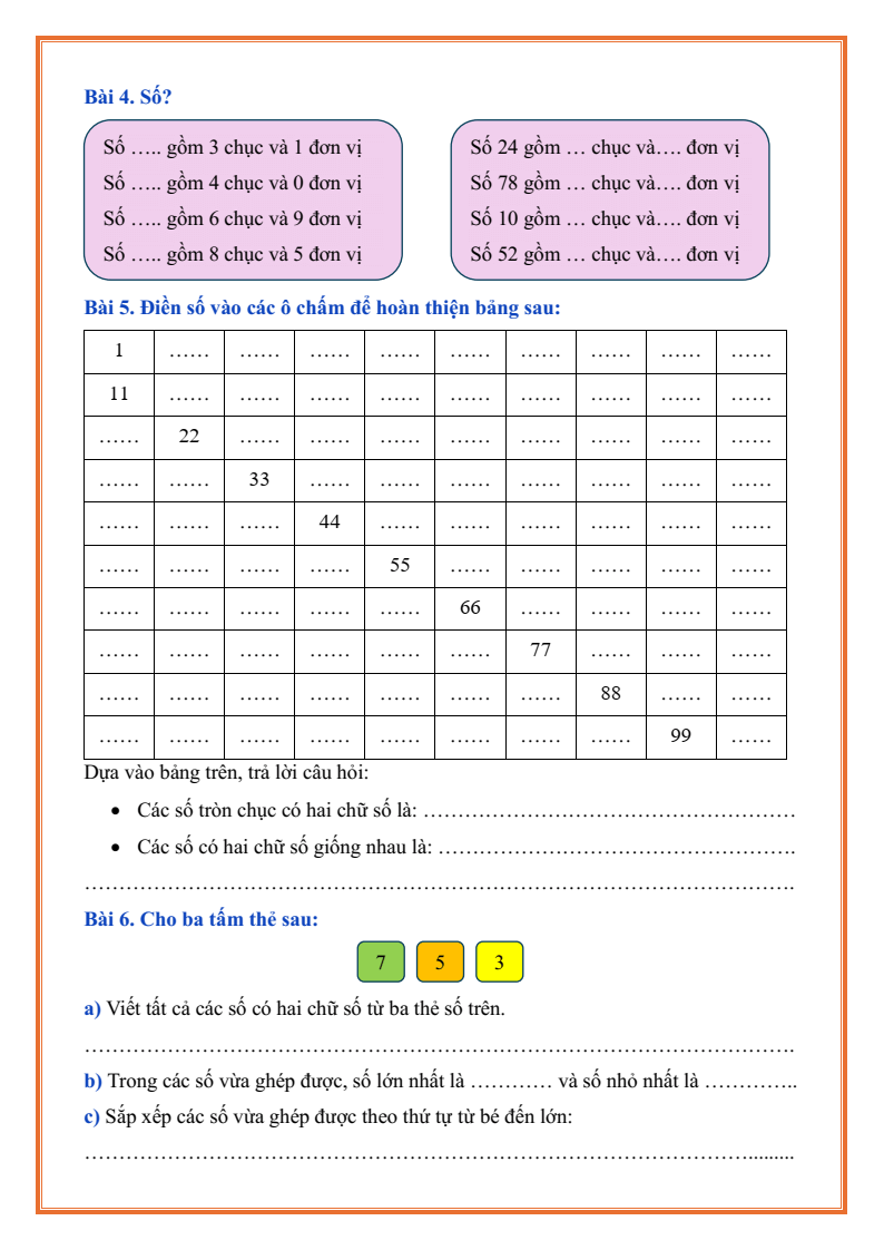 Bài tập hàng ngày Toán lớp 2 Chân trời sáng tạo Học kì 1 (có lời giải)