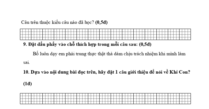 Đề thi Học kì 1 Tiếng Việt lớp 2 năm 2023-2024 trường Tiểu học Gia Thượng (Hà Nội - Đề số 4)