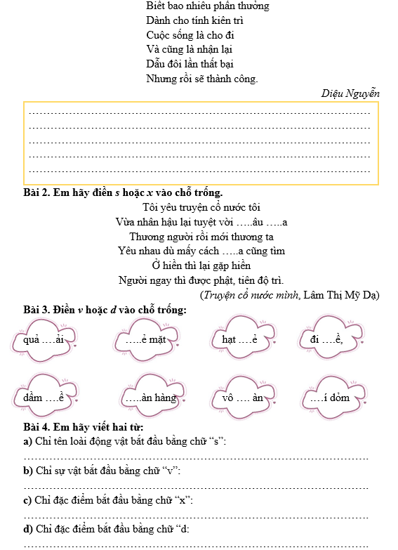 Bài tập hàng ngày Tiếng Việt lớp 3 Bài 13: Mèo đi câu cá | Kết nối tri thức