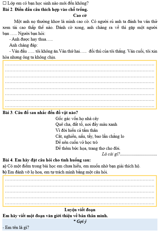 Bài tập hàng ngày Tiếng Việt lớp 3 Bài 14: Cuộc họp của chữ viết | Kết nối tri thức