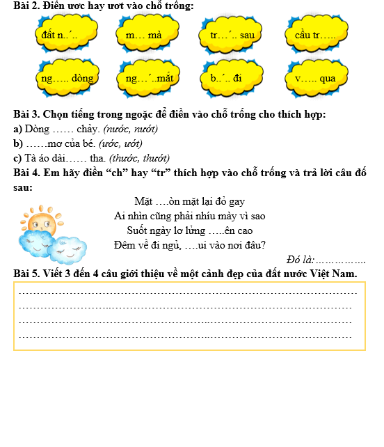 Bài tập hàng ngày Tiếng Việt lớp 3 Bài 17: Đất nước là gì? | Kết nối tri thức