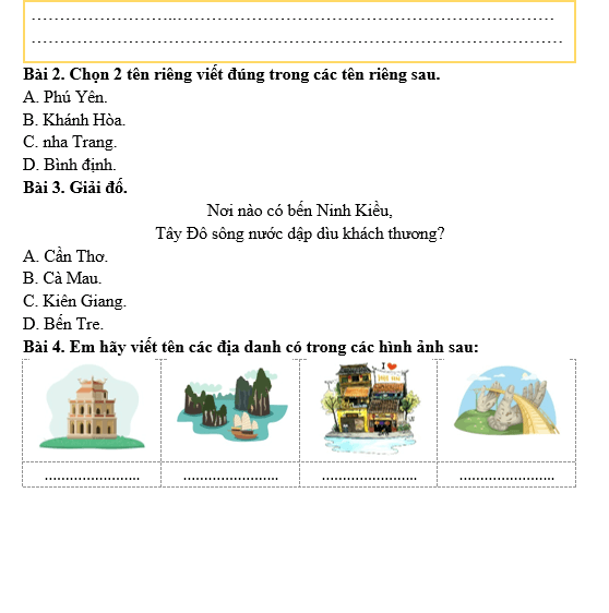 Bài tập hàng ngày Tiếng Việt lớp 3 Bài 19: Sông Hương | Kết nối tri thức