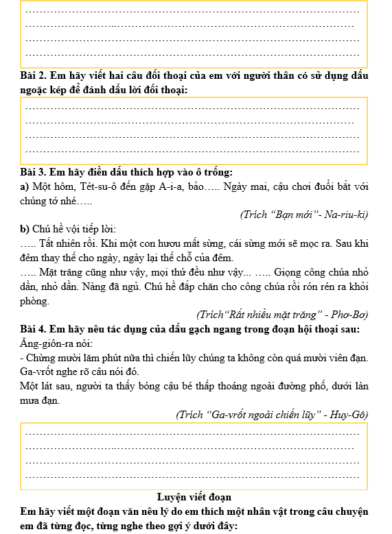 Bài tập hàng ngày Tiếng Việt lớp 3 Bài 22: Sự tích ông Đùng, bà Đùng | Kết nối tri thức