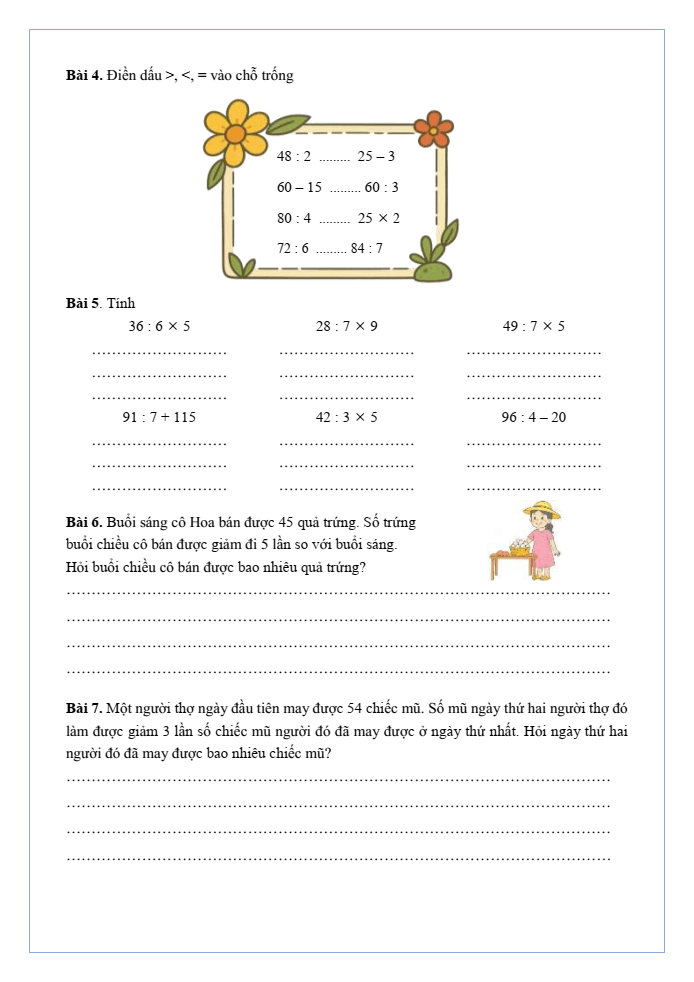 Bài tập hàng ngày Toán lớp 3 Bài 27: Giảm một số đi một số lần | Kết nối tri thức