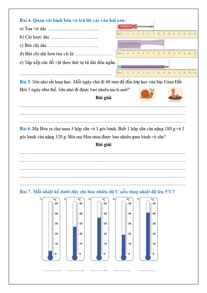 Bài tập hàng ngày Toán lớp 3 Bài 35: Luyện tập chung | Kết nối tri thức