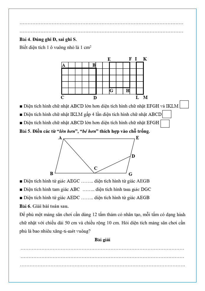 Bài tập hàng ngày Toán lớp 3 Bài 53: Luyện tập chung | Kết nối tri thức