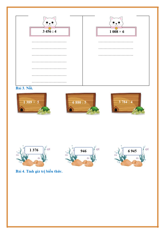 Bài tập hàng ngày Toán lớp 3 Bài 58: Luyện tập chung | Kết nối tri thức