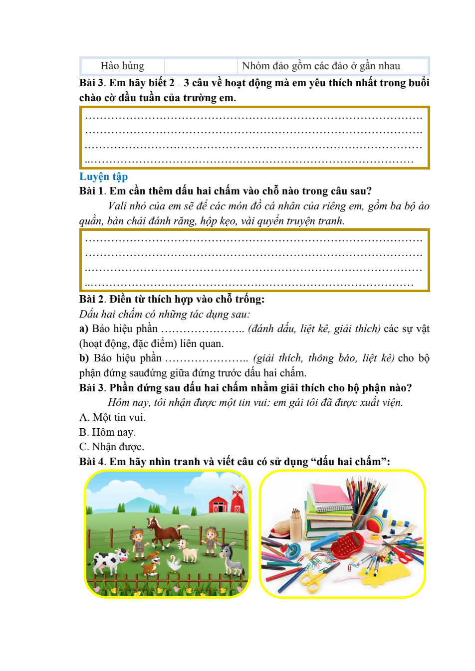 Bài tập Tiếng Việt lớp 3 Cánh diều Học kì 1 (có lời giải)