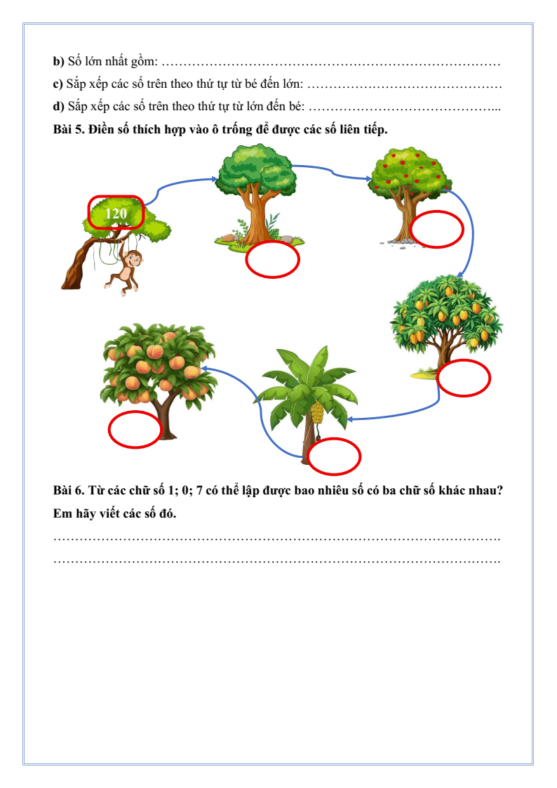 Bài tập hàng ngày Toán lớp 3 Kết nối tri thức Học kì 1 (có lời giải)