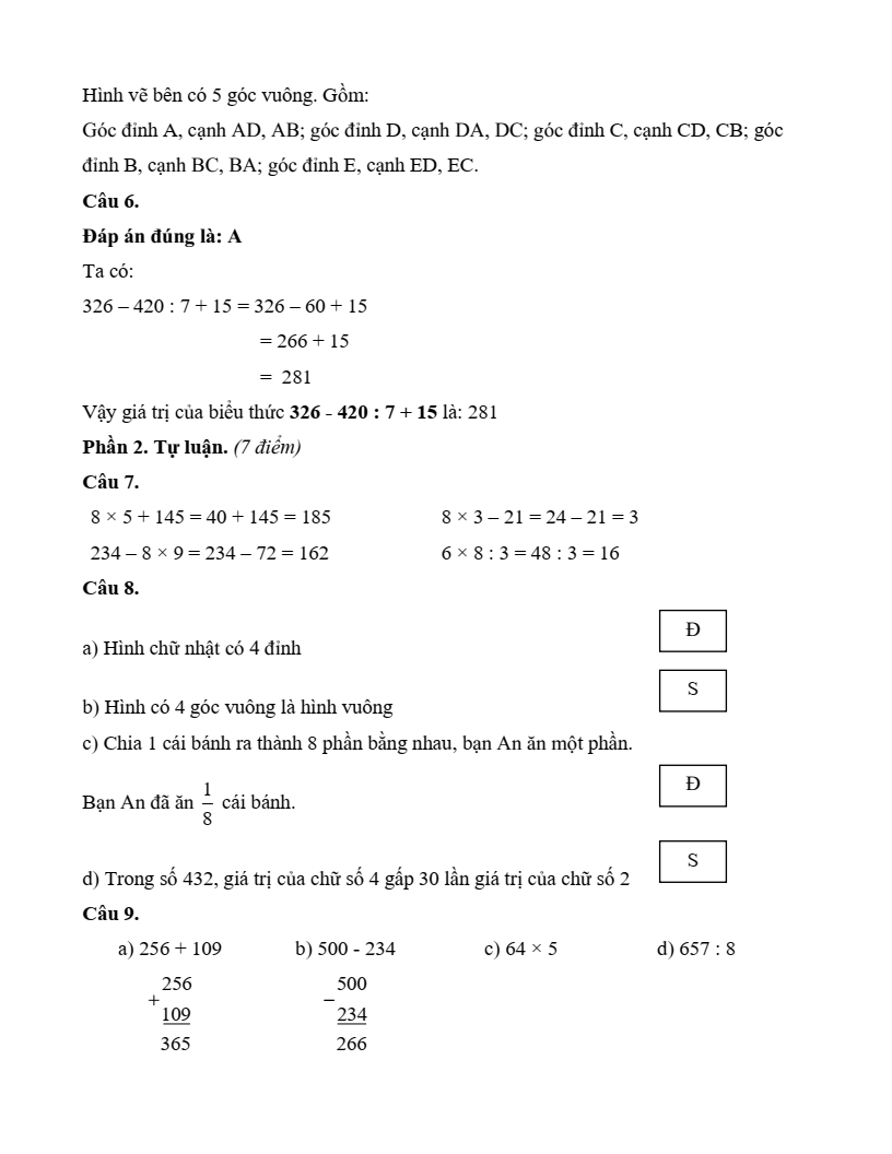30 Đề thi Học kì 1 Toán lớp 3 Cánh diều năm 2025 (có đáp án)