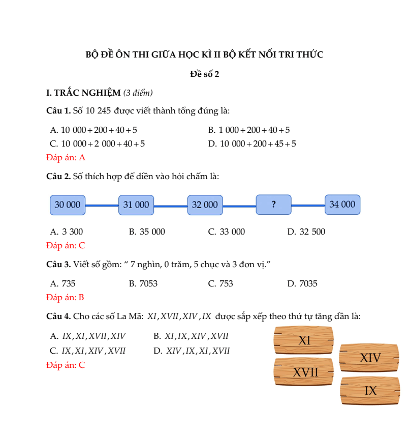20+ Đề thi Toán lớp 3 Giữa kì 2 Kết nối tri thức 2026 (tải nhiều)