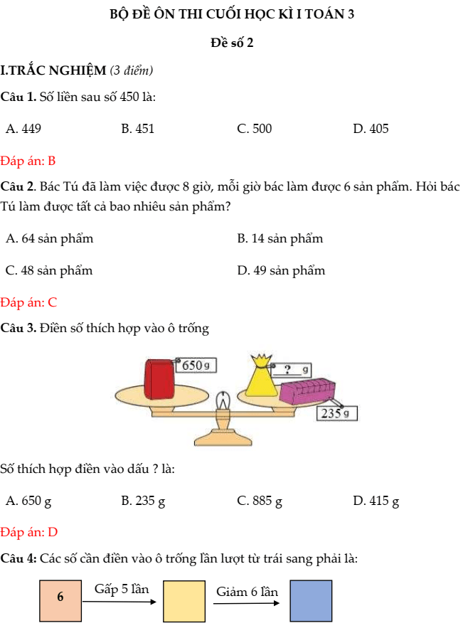20+ Đề thi Toán lớp 3 Học kì 1 Cánh diều 2025 (tải nhiều)