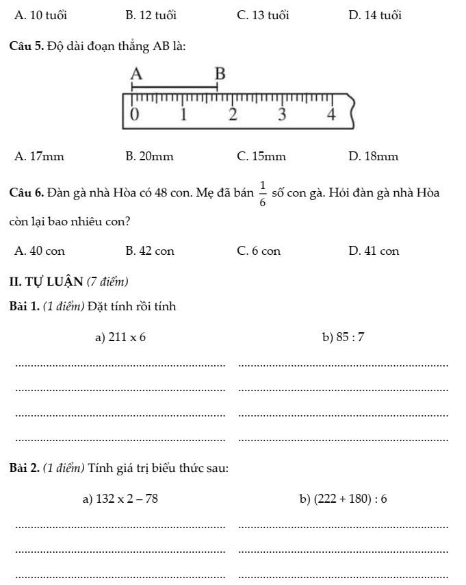 20+ Đề thi Toán lớp 3 Học kì 1 Cánh diều 2025 (tải nhiều)