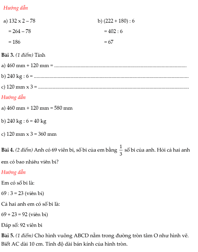 20+ Đề thi Toán lớp 3 Học kì 1 Chân trời sáng tạo 2025 (tải nhiều)