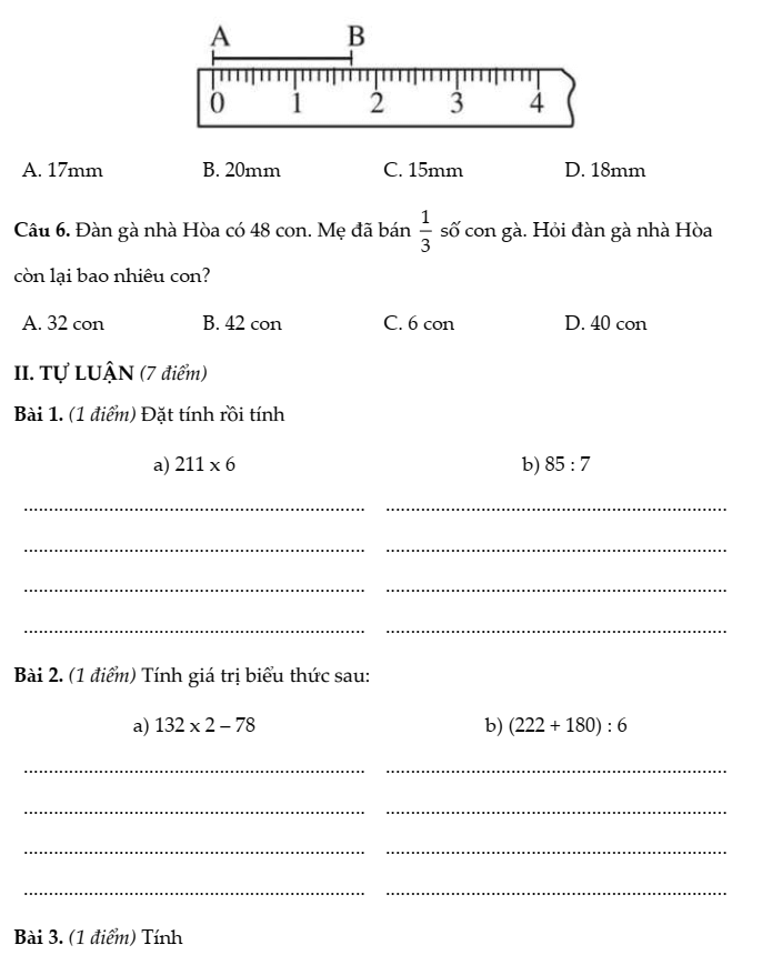 20+ Đề thi Toán lớp 3 Học kì 1 Chân trời sáng tạo 2025 (tải nhiều)