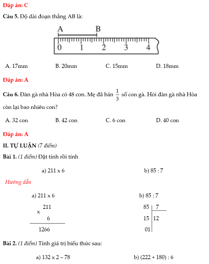 20+ Đề thi Toán lớp 3 Học kì 1 Chân trời sáng tạo 2025 (tải nhiều)