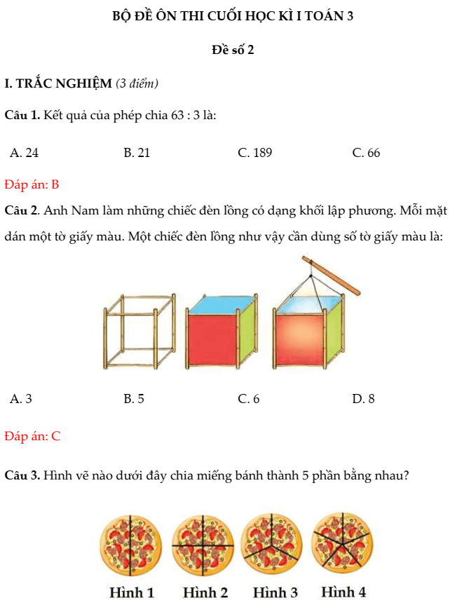 20+ Đề thi Toán lớp 3 Học kì 1 Kết nối tri thức 2025 (tải nhiều)