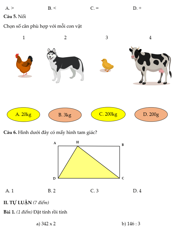 20+ Đề thi Toán lớp 3 Học kì 1 Kết nối tri thức 2025 (tải nhiều)