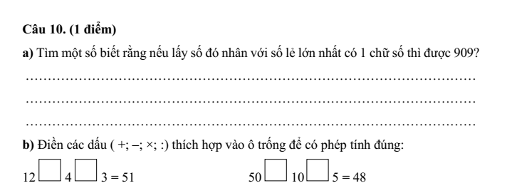 Đề thi Học kì 1 Toán lớp 3 năm 2025-2026 trường Tiểu học Nguyễn Văn Trỗi (Hải Phòng)