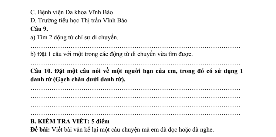 Đề thi Giữa kì 1 Tiếng Việt lớp 4 năm 2025-2026 trường Tiểu học Ngọc Hội (Tuyên Quang)