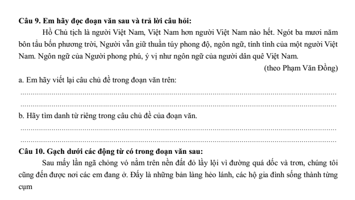 Đề thi Học kì 1 Tiếng Việt lớp 4 năm 2024-2025 trường Tiểu học Tân Liễu (Bắc Giang)