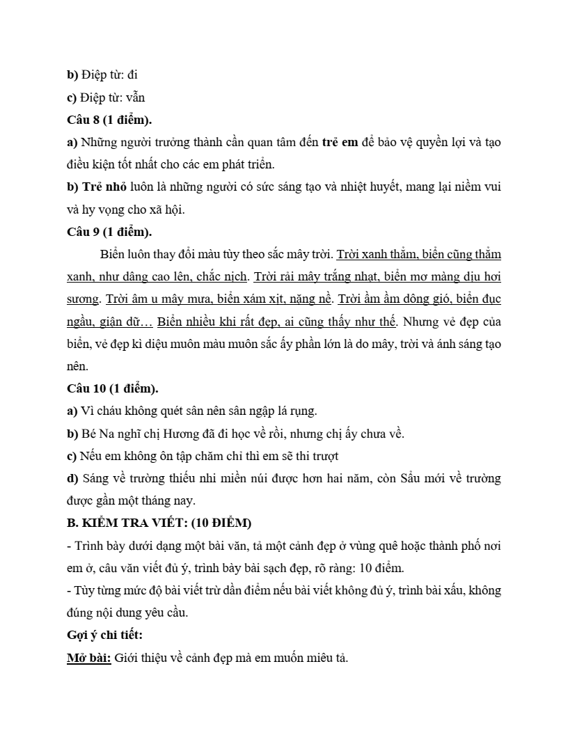 20 Đề thi Giữa kì 2 Tiếng Việt lớp 5 Cánh diều (có đáp án, cấu trúc mới)
