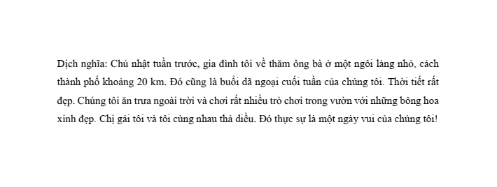 Đề thi tuyển sinh vào lớp 6 môn Tiếng Anh trường THCS Nguyễn Tri Phương năm 2025