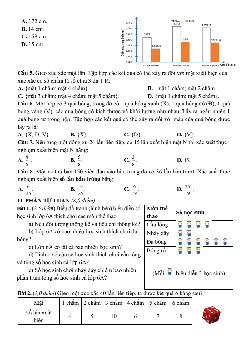 Đề cương ôn tập Giữa kì 2 Toán 6 trường THCS Nguyễn Bỉnh Khiêm (Hà Nội) năm 2025-2026