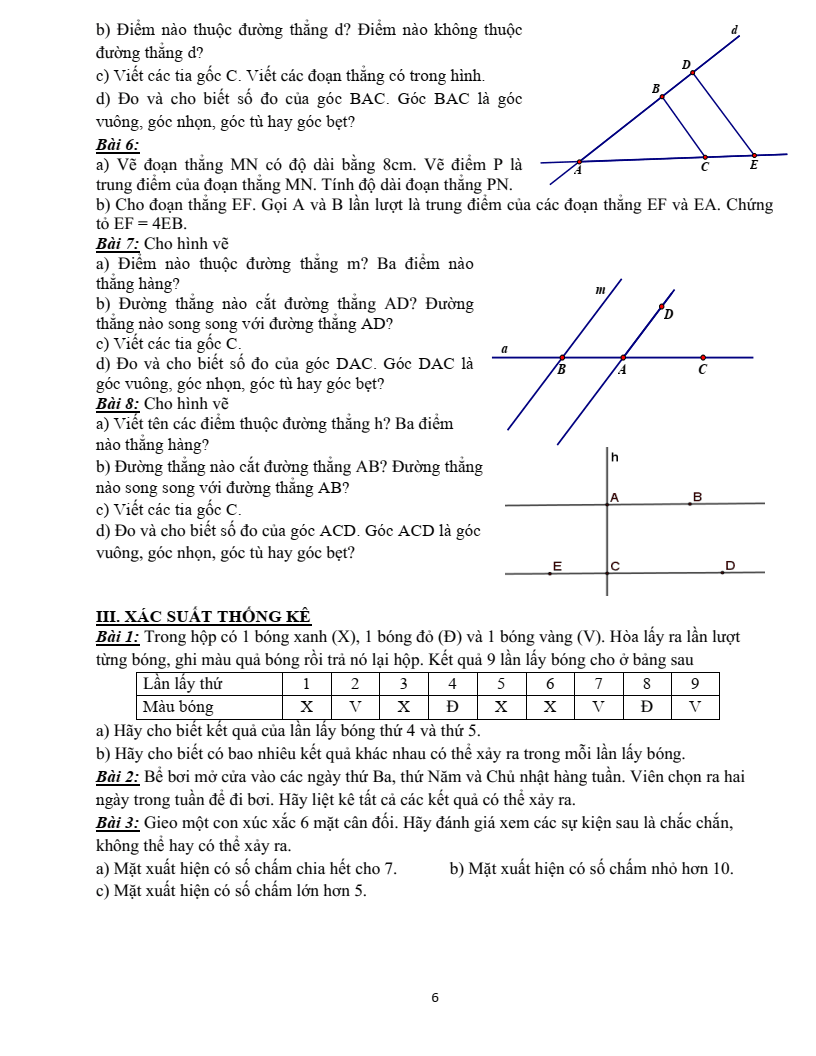 Đề cương ôn tập Học kì 2 Toán 6 trường THCS Dương Văn Mạnh (TP HCM) năm 2025-2026