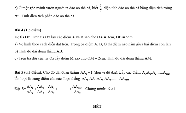 Đề cương ôn tập Giữa kì 2 Toán 6 trường THCS Thăng Long năm 2024-2025