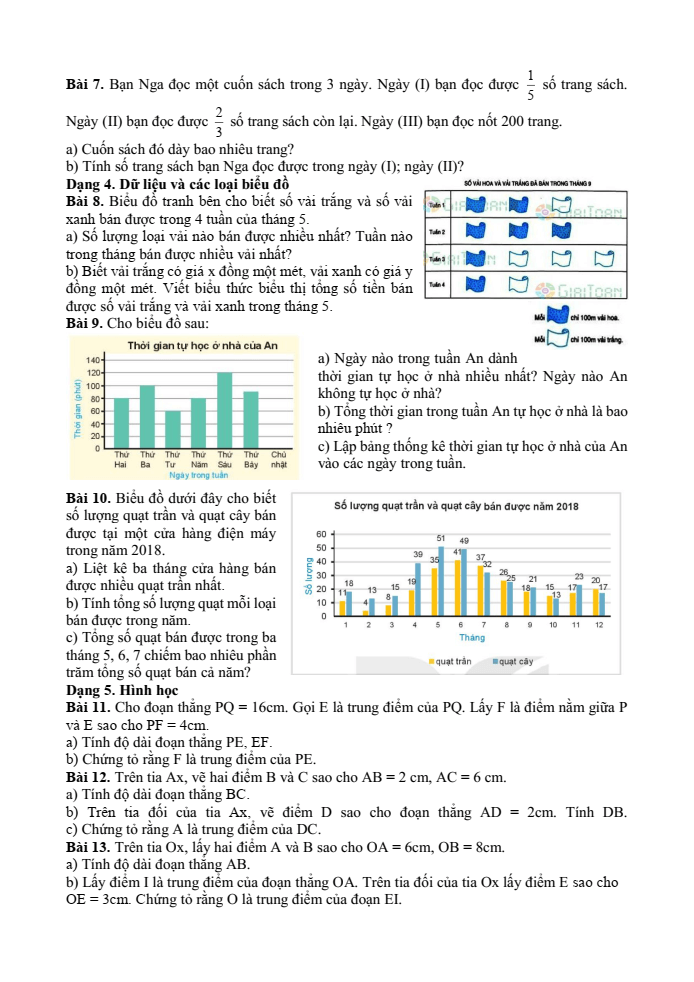 Đề cương ôn tập Học kì 2 Toán 6 trường THCS Phú Thị năm 2024-2025