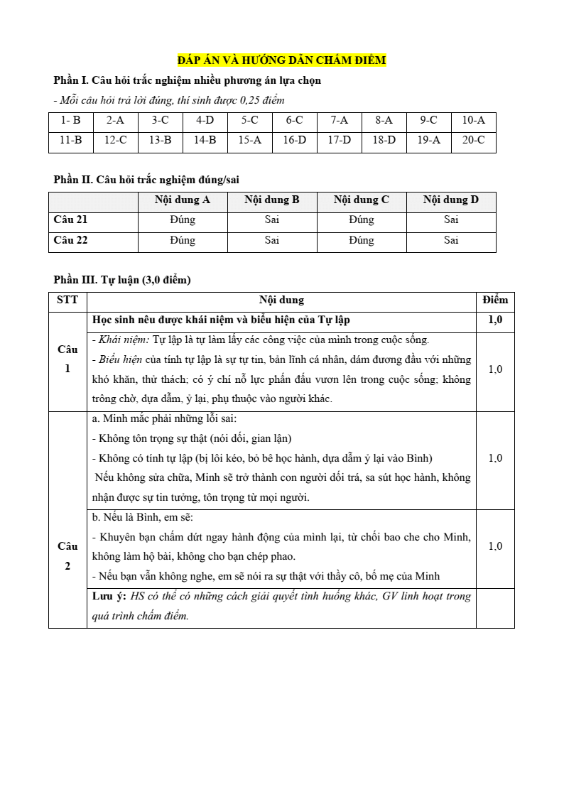 Đề thi GDCD 6 Cuối kì 1 Kết nối tri thức năm 2025 (có đáp án)