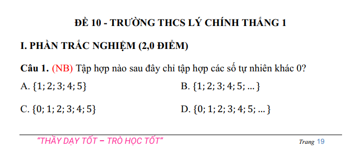 Đề thi Giữa kì 1 Toán 6 năm 2024-2025 Trường THCS Lý Chính Thắng 1