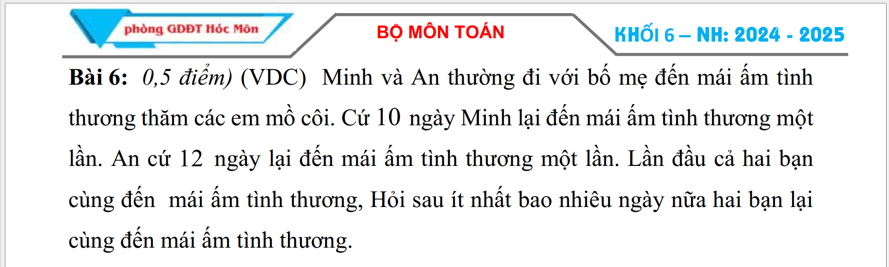 Đề thi Giữa kì 1 Toán 6 năm 2024-2025 Trường THCS Tam Đông 1