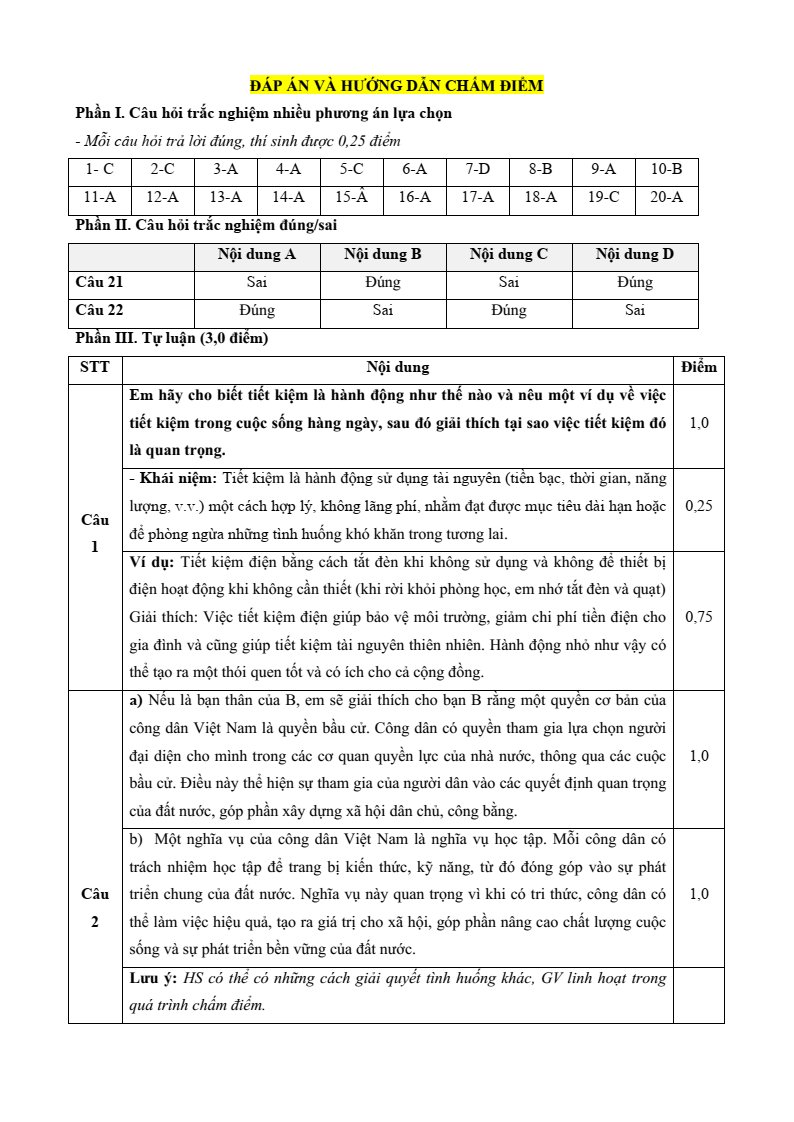 Đề thi GDCD 6 Giữa kì 2 Kết nối tri thức năm 2026 (có đáp án)