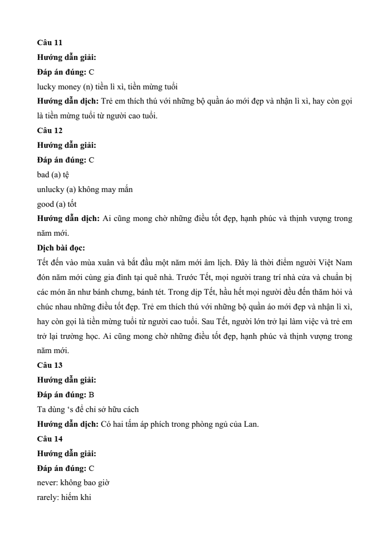 Đề thi Học kì 1 Tiếng Anh 6 Sở GD&ĐT Kiên Giang năm 2024-2025