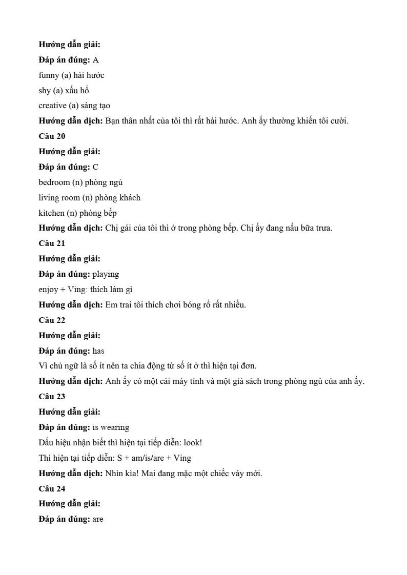 Đề thi Học kì 1 Tiếng Anh 6 Sở GD&ĐT Kiên Giang năm 2024-2025