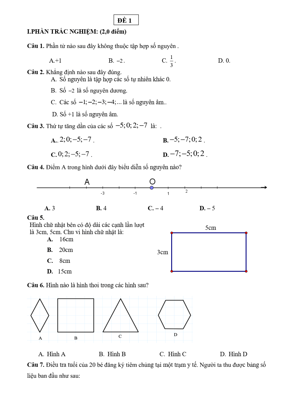 Đề thi Học kì 1 Toán 6 trường THCS Đông Thạnh năm 2025-2026