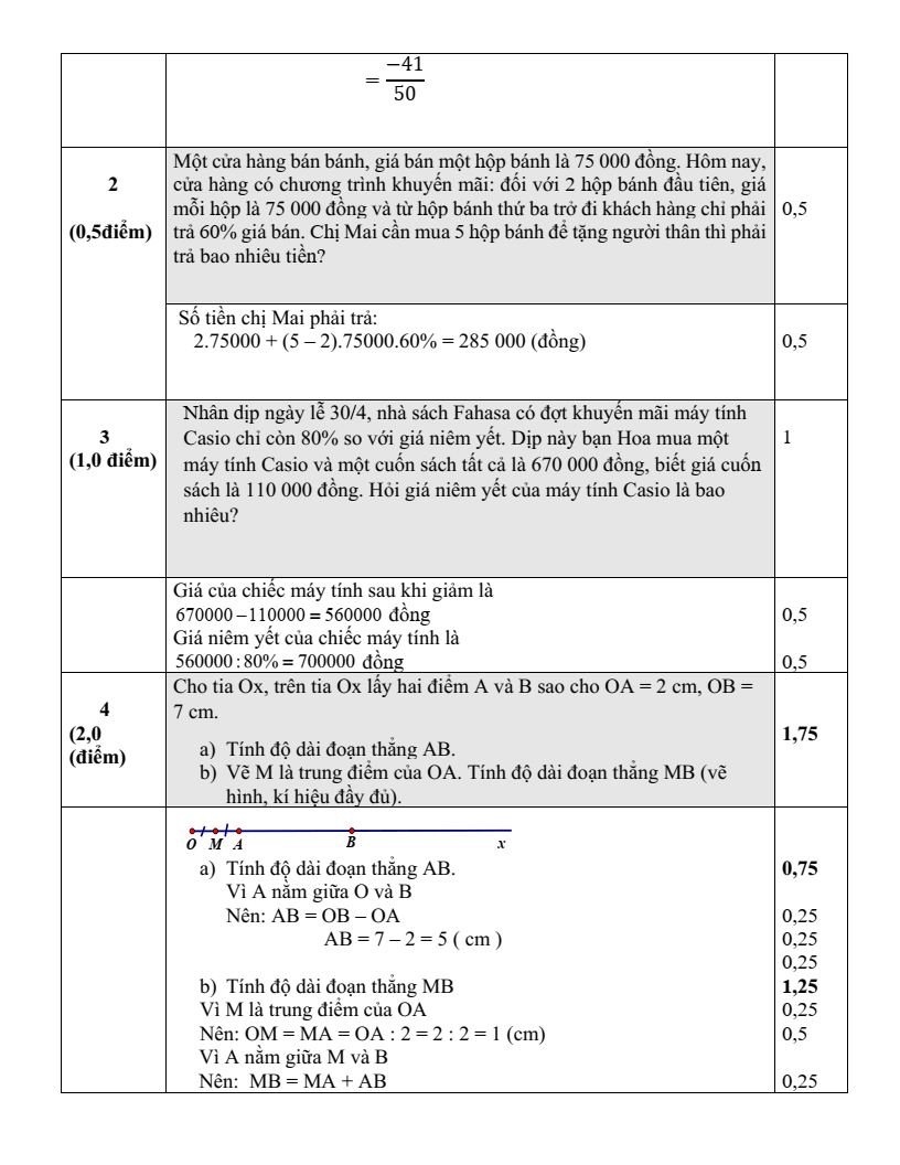 Đề thi Học kì 2 Toán 6 phòng GD&ĐT Bình Thạnh (Tp.HCM) năm 2024-2025