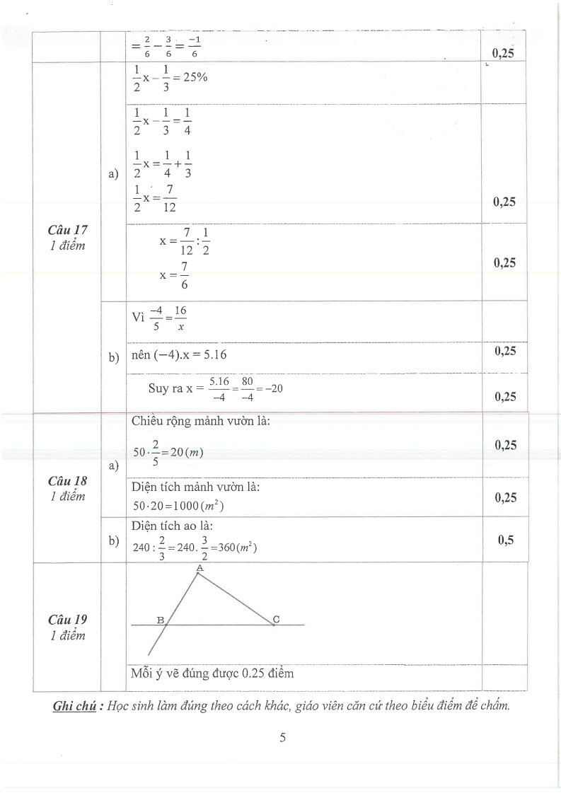 Đề thi Học kì 2 Toán 6 phòng GD&ĐT Thủ Dầu Một (Bình Dương) năm 2024-2025