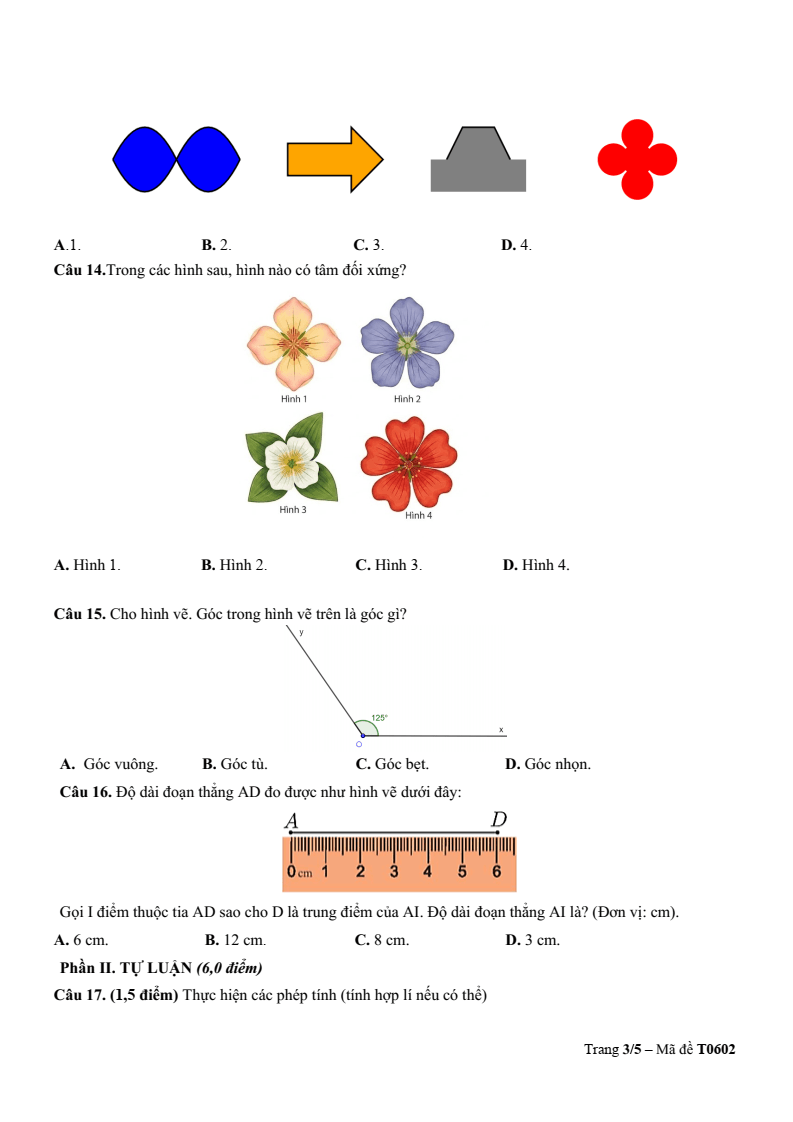 Đề thi Học kì 2 Toán 6 trường TH-THCS-THPT Khai Nguyên (TP HCM) năm 2025-2026