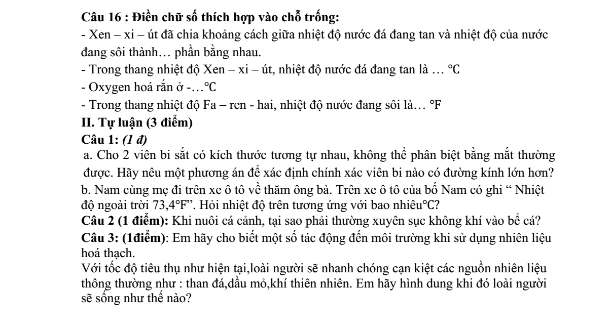 Đề thi Giữa kì 1 KHTN 6 năm 2024-2025 trường THCS Phúc Lợi (Hà Nội)